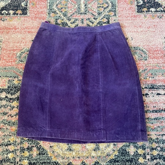 PURPLE SUEDE SKIRT